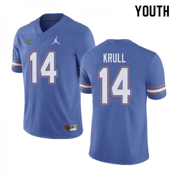 Jordan Brand Youth #14 Lucas Krull Florida Gators College Football Jersey Blue
